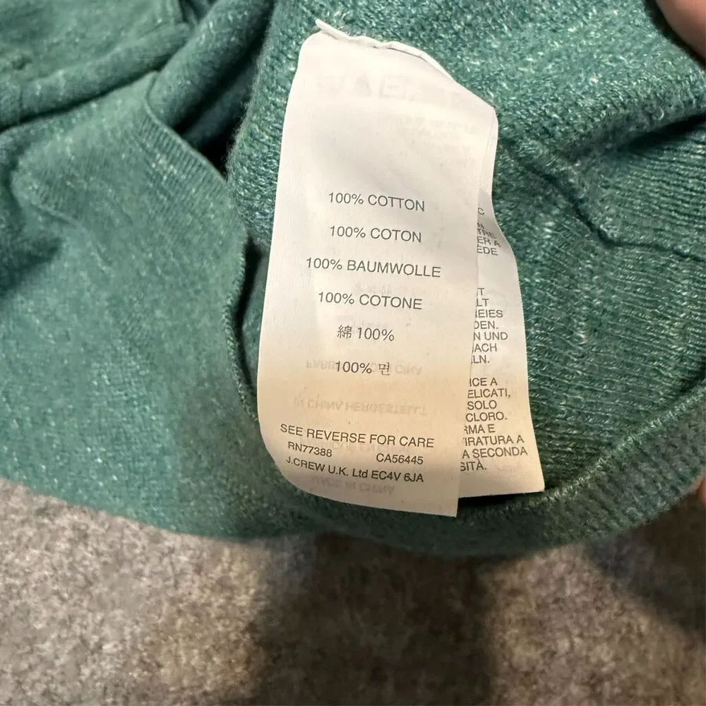 Jcrew Mens Sweater Size MT Green Knit Long Sleeve Crew Neck Pullover